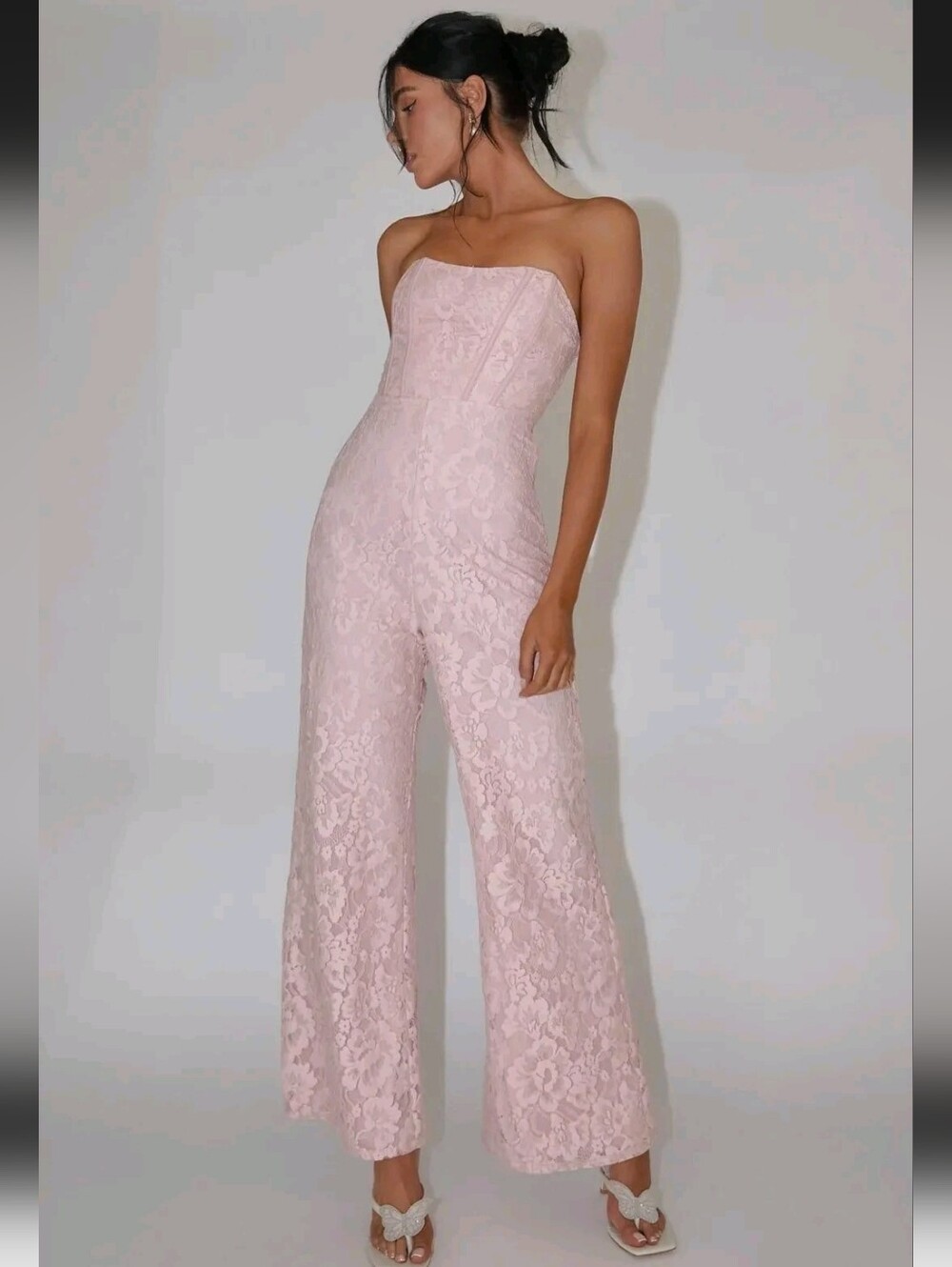 Main Strip Lace Strapless Corset Jumpsuit